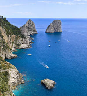 Beautiful view of Faraglioni in Capri